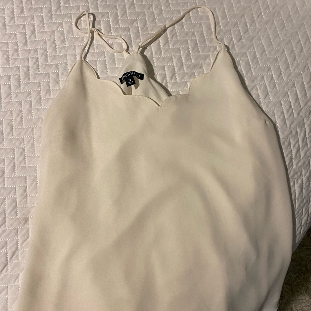 Jcrew cream scallop top